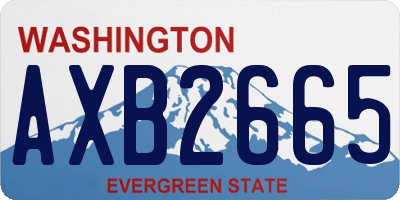 WA license plate AXB2665