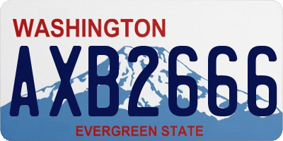 WA license plate AXB2666