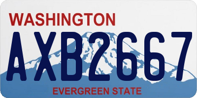 WA license plate AXB2667