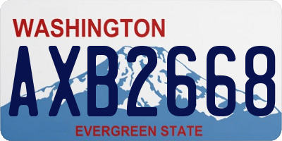 WA license plate AXB2668
