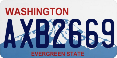 WA license plate AXB2669