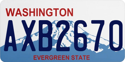 WA license plate AXB2670