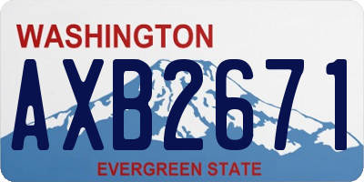 WA license plate AXB2671