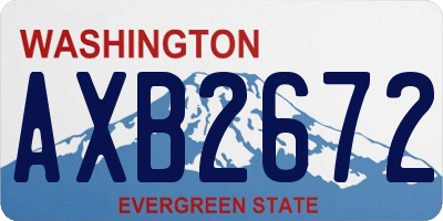 WA license plate AXB2672