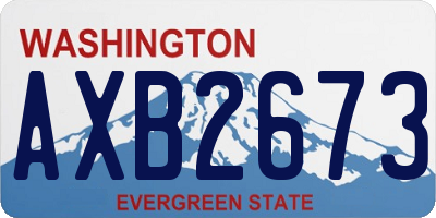 WA license plate AXB2673