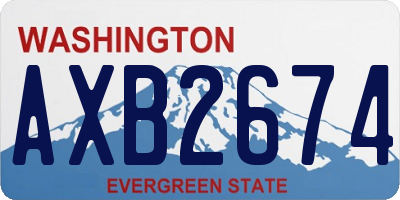 WA license plate AXB2674