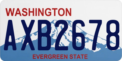 WA license plate AXB2678