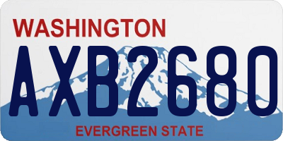 WA license plate AXB2680