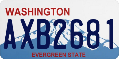 WA license plate AXB2681