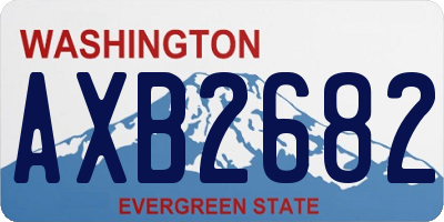 WA license plate AXB2682