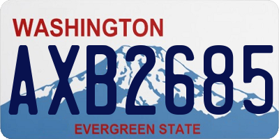 WA license plate AXB2685