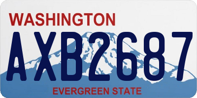 WA license plate AXB2687
