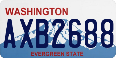 WA license plate AXB2688