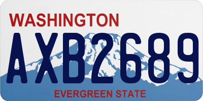 WA license plate AXB2689