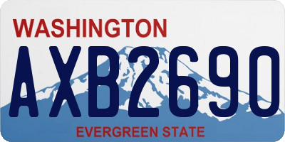 WA license plate AXB2690