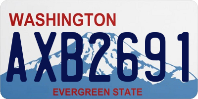 WA license plate AXB2691