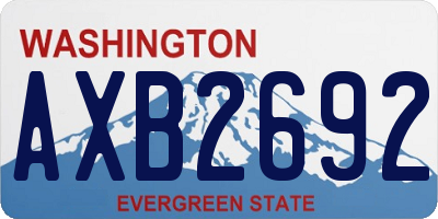 WA license plate AXB2692