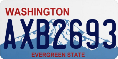 WA license plate AXB2693
