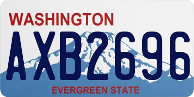 WA license plate AXB2696