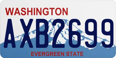 WA license plate AXB2699