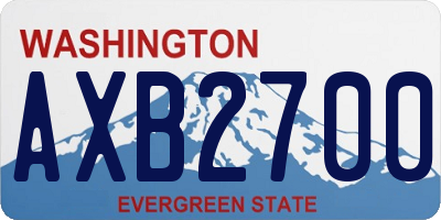 WA license plate AXB2700
