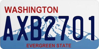 WA license plate AXB2701