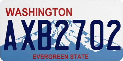 WA license plate AXB2702