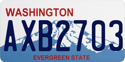 WA license plate AXB2703