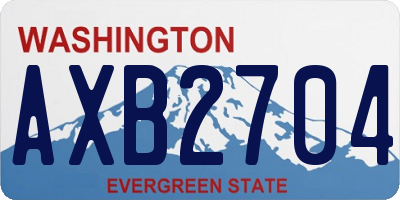 WA license plate AXB2704