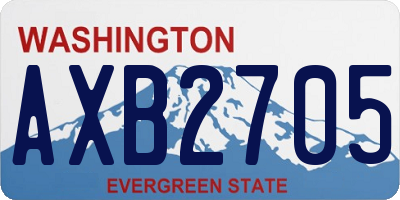 WA license plate AXB2705