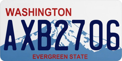 WA license plate AXB2706