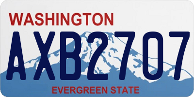 WA license plate AXB2707