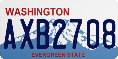 WA license plate AXB2708