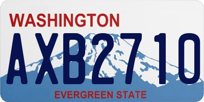 WA license plate AXB2710