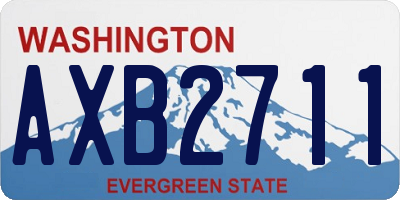 WA license plate AXB2711
