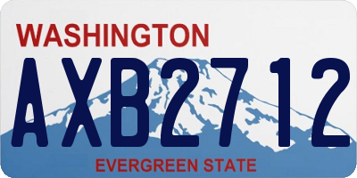 WA license plate AXB2712