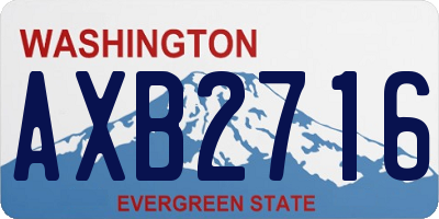 WA license plate AXB2716