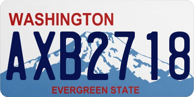 WA license plate AXB2718