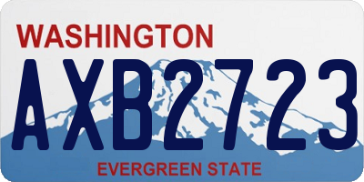WA license plate AXB2723