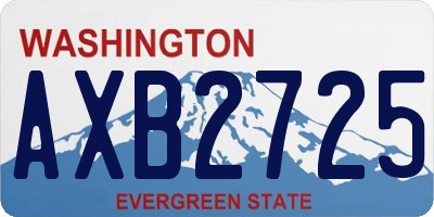 WA license plate AXB2725
