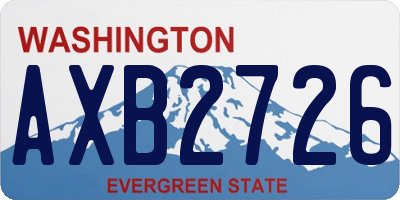 WA license plate AXB2726