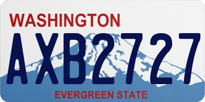 WA license plate AXB2727