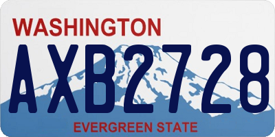 WA license plate AXB2728