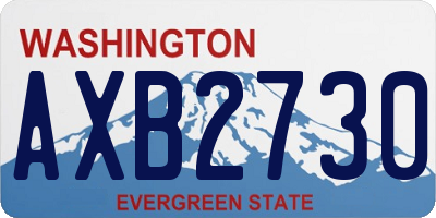 WA license plate AXB2730