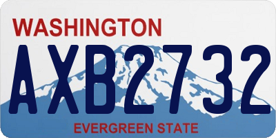 WA license plate AXB2732