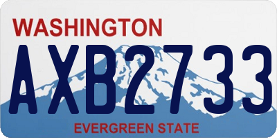 WA license plate AXB2733