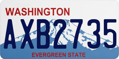 WA license plate AXB2735