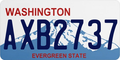 WA license plate AXB2737