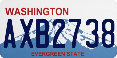 WA license plate AXB2738