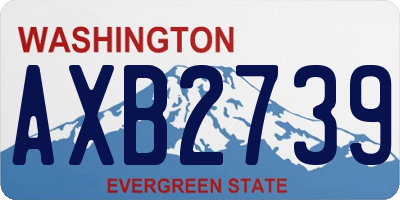 WA license plate AXB2739